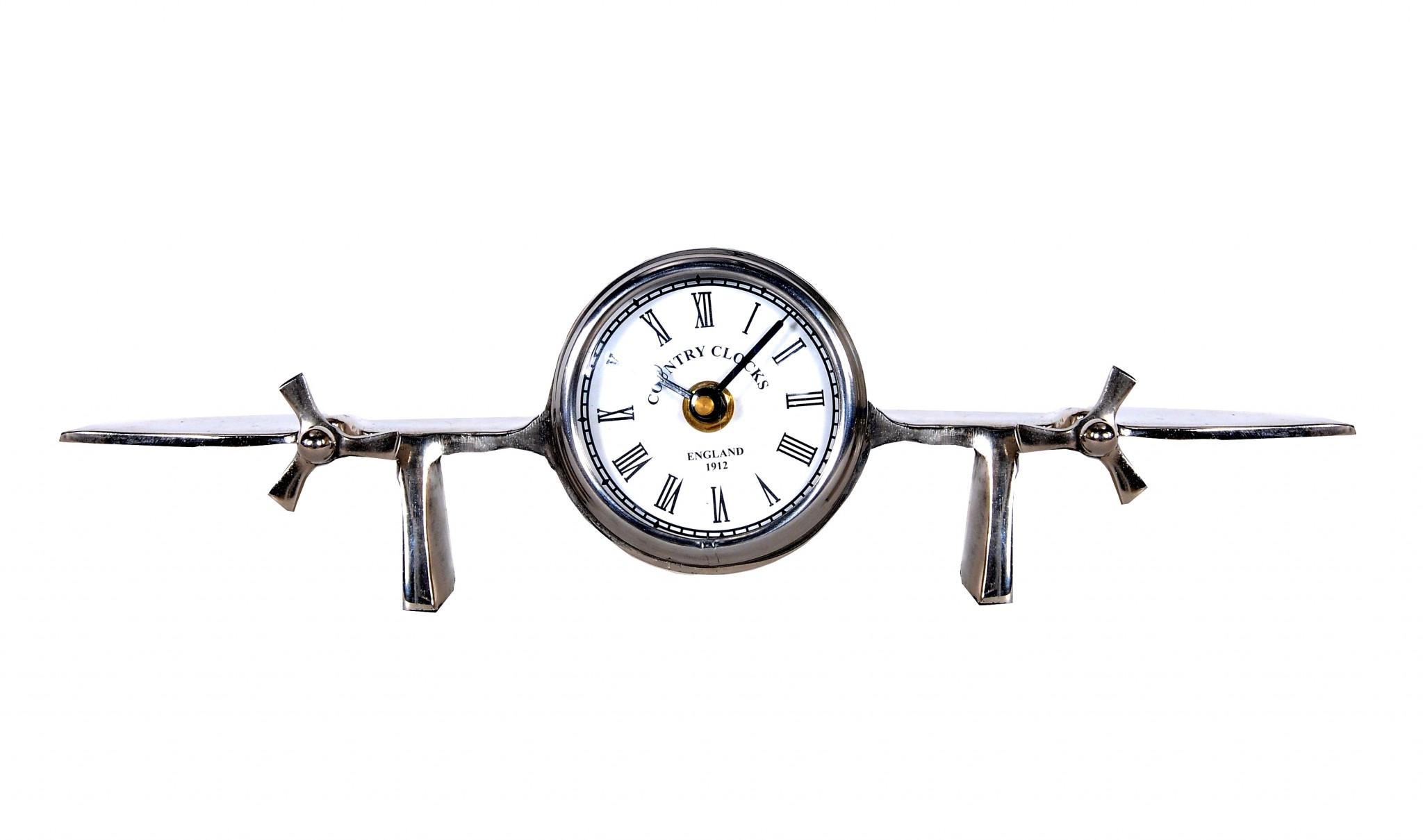3" Novelty Nickel Metal And Glass Analog Wall Clock - Image 3