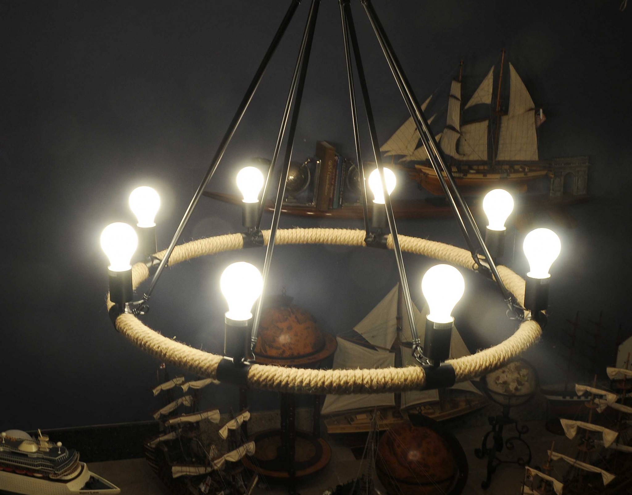 32" X 37" X 32" 8 Bulbs Rope Pendant Lamp - Image 6