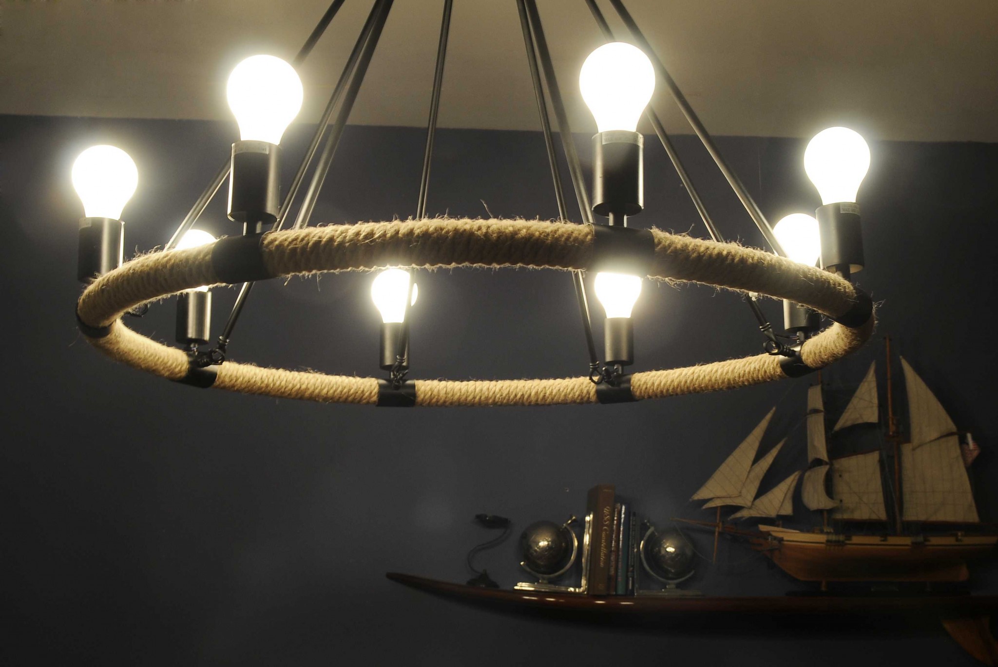 32" X 37" X 32" 8 Bulbs Rope Pendant Lamp - Image 7
