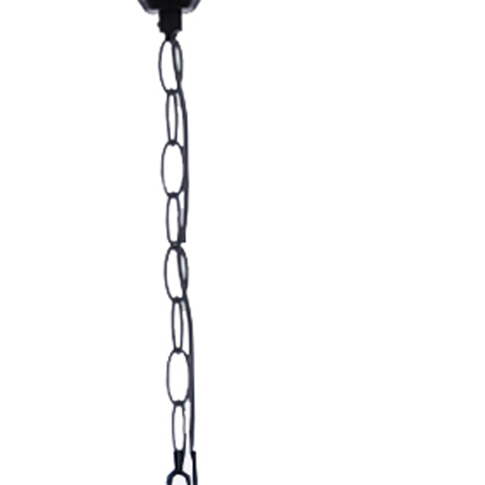 Natural and Black Iron and Rope Three Light Ceiling Light - Image 5