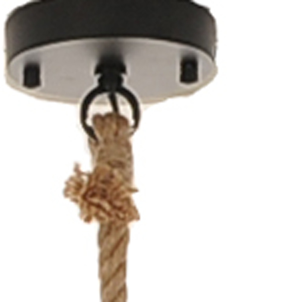 Beige and Black Iron and Rope Ceiling Light - Image 5