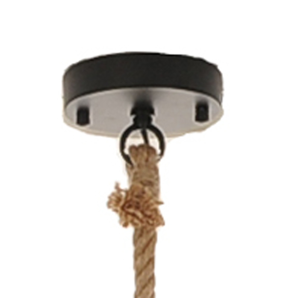 Beige and Black Iron and Rope Ceiling Light - Image 7