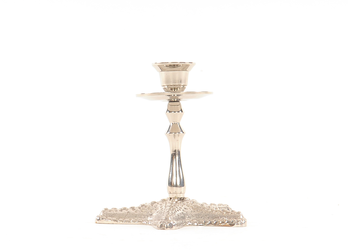 5" Silver Brass Starfish Tabletop Candle Holder - Image 2