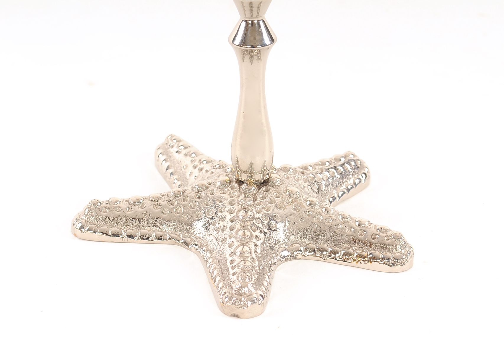 5" Silver Brass Starfish Tabletop Candle Holder - Image 3