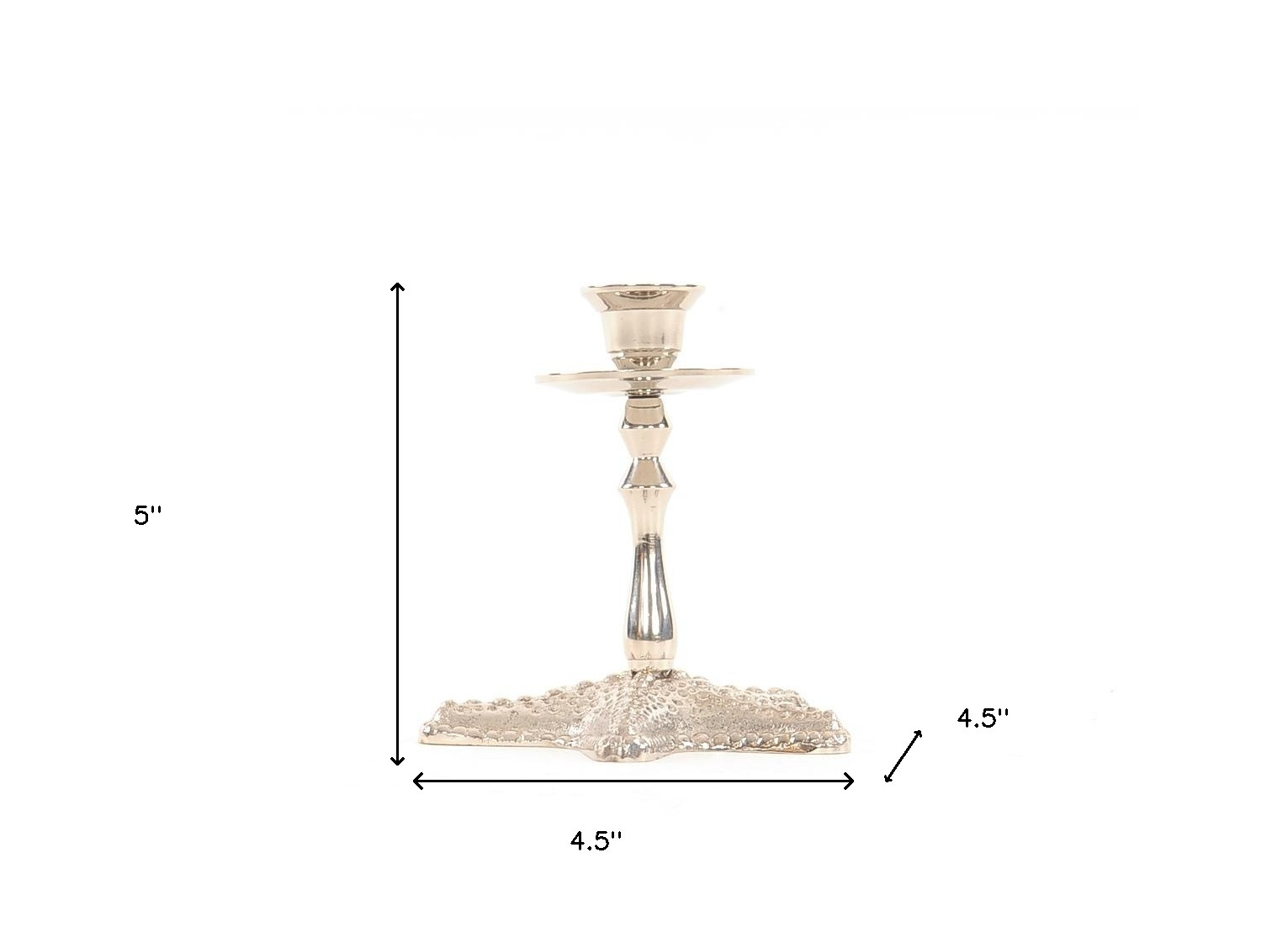 5" Silver Brass Starfish Tabletop Candle Holder - Image 6