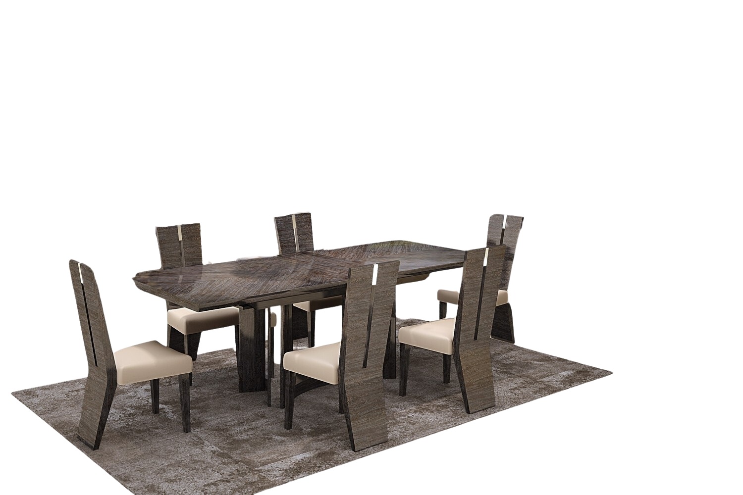 Seven Piece Gray Dining Set with Six Chairs - Image 4