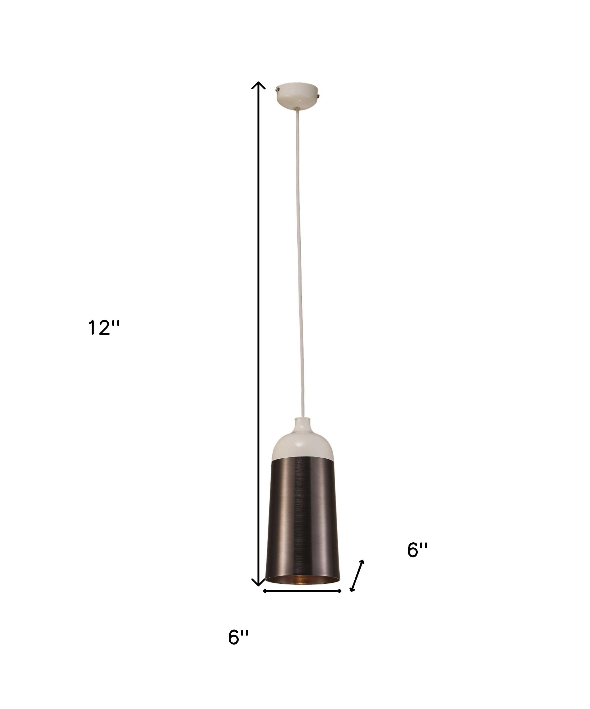 6 X 6 X 12 Silver Aluminum Pendant Lamp - Image 5