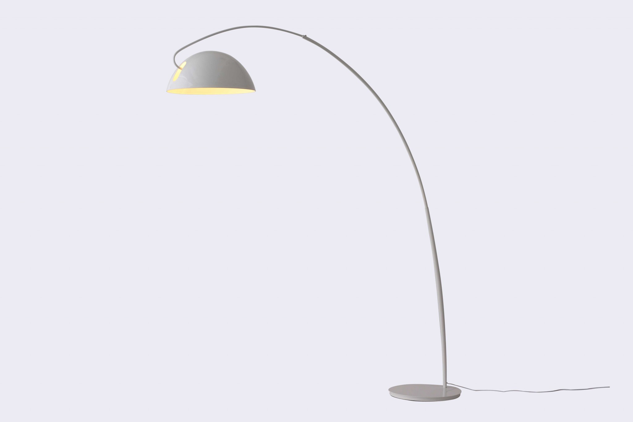 91" White Steel Arched With White Metal Shade - Image 3