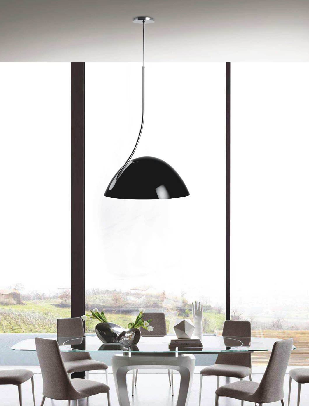 19 X 19 X 40.5 Black Aluminum Pendant Lamp - Image 5