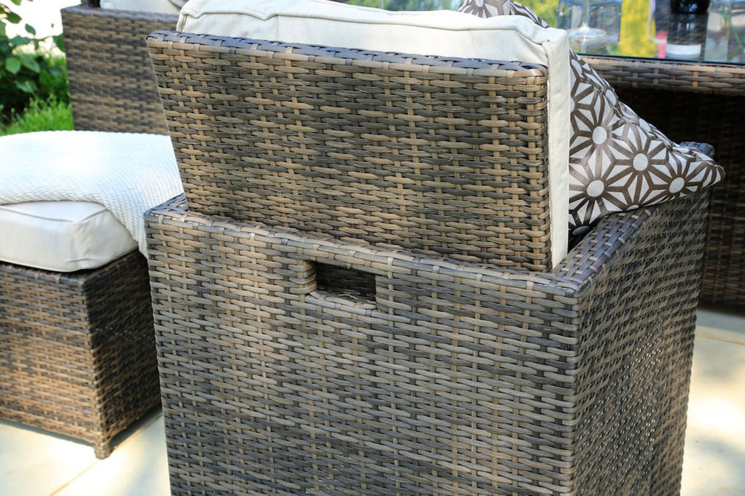 Nine Piece Clear and Gray Glass Dining Set - Image 3