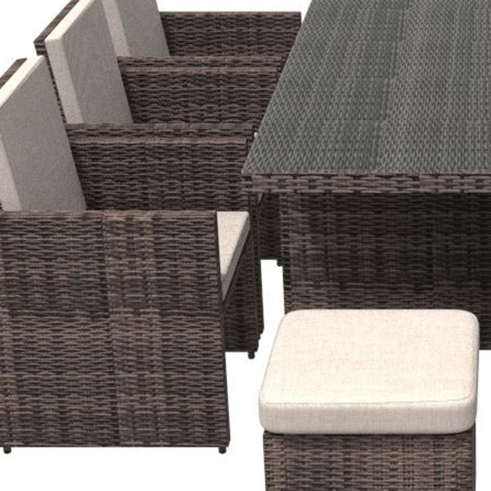 11 Piece Clear and Gray Glass Dining Set - Image 3