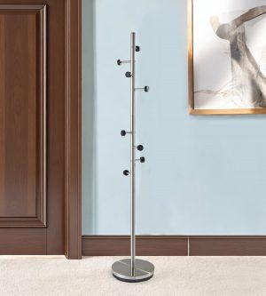 68" Brushed Steel Brushed Steel Coat Rack