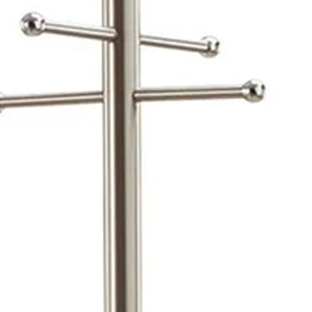 67" Brushed Steel Coat Rack - Image 4