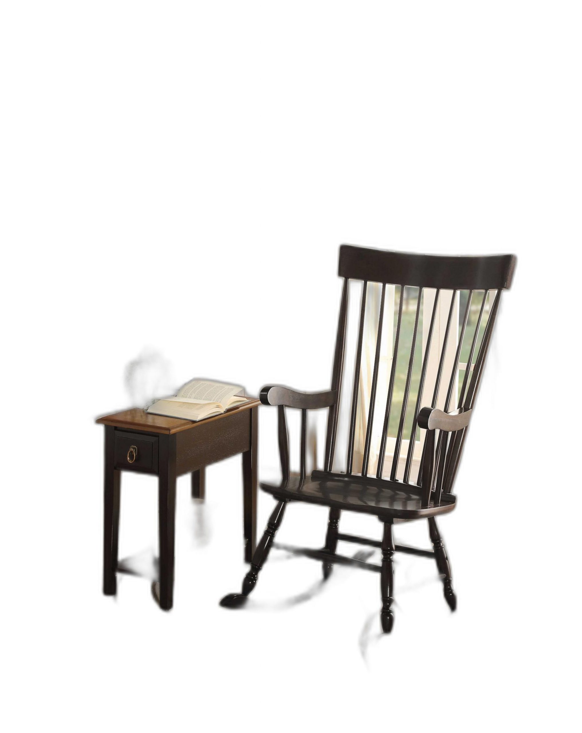 33" X 25" X 45" Black Wood Rocking Chair - Image 2