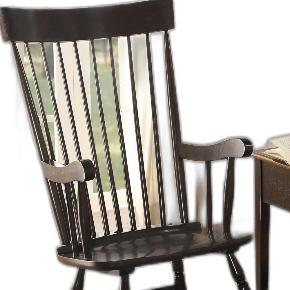 33" X 25" X 45" Black Wood Rocking Chair - Image 5
