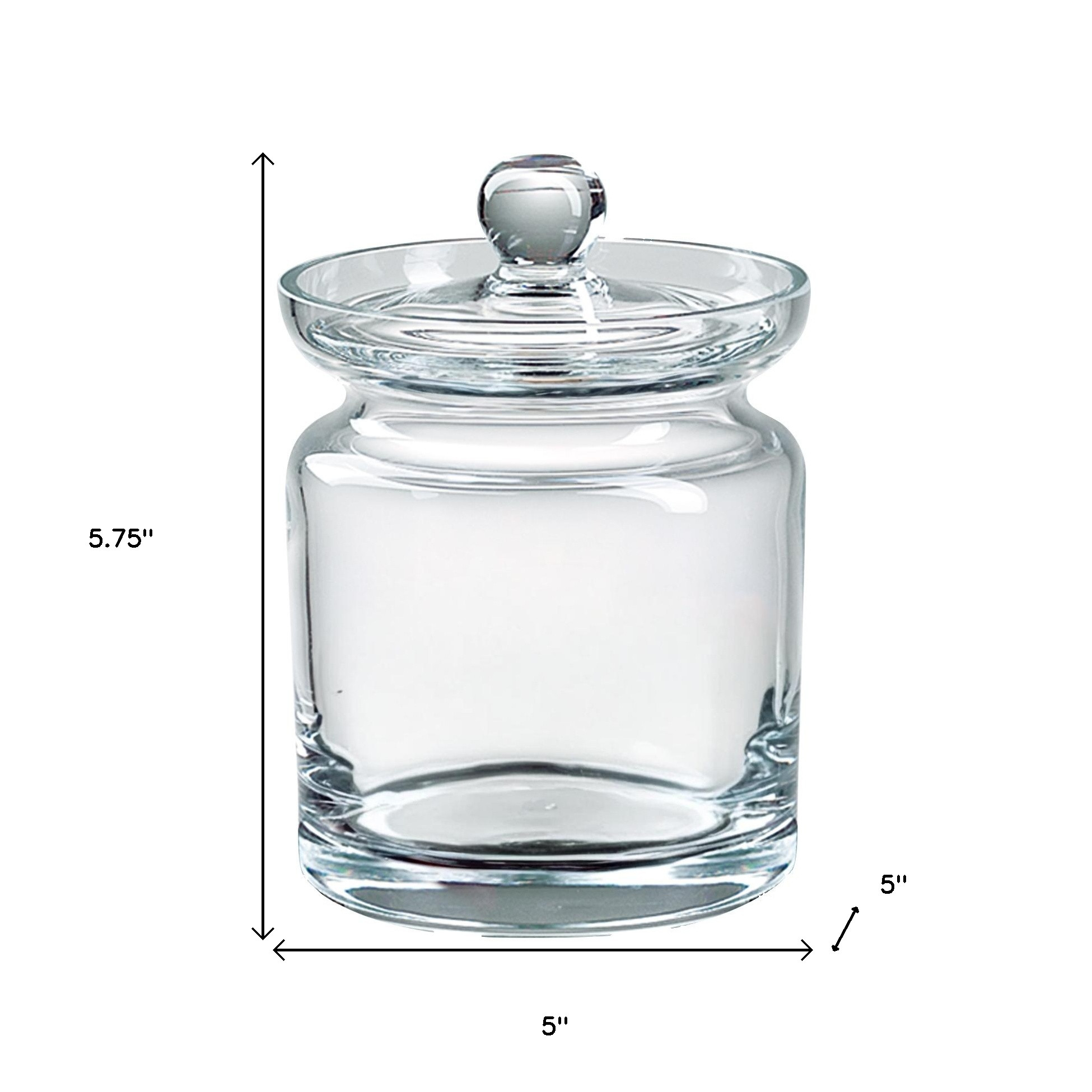 6" Clear Mouth Blown Crystal Biscuit Jar - Image 6