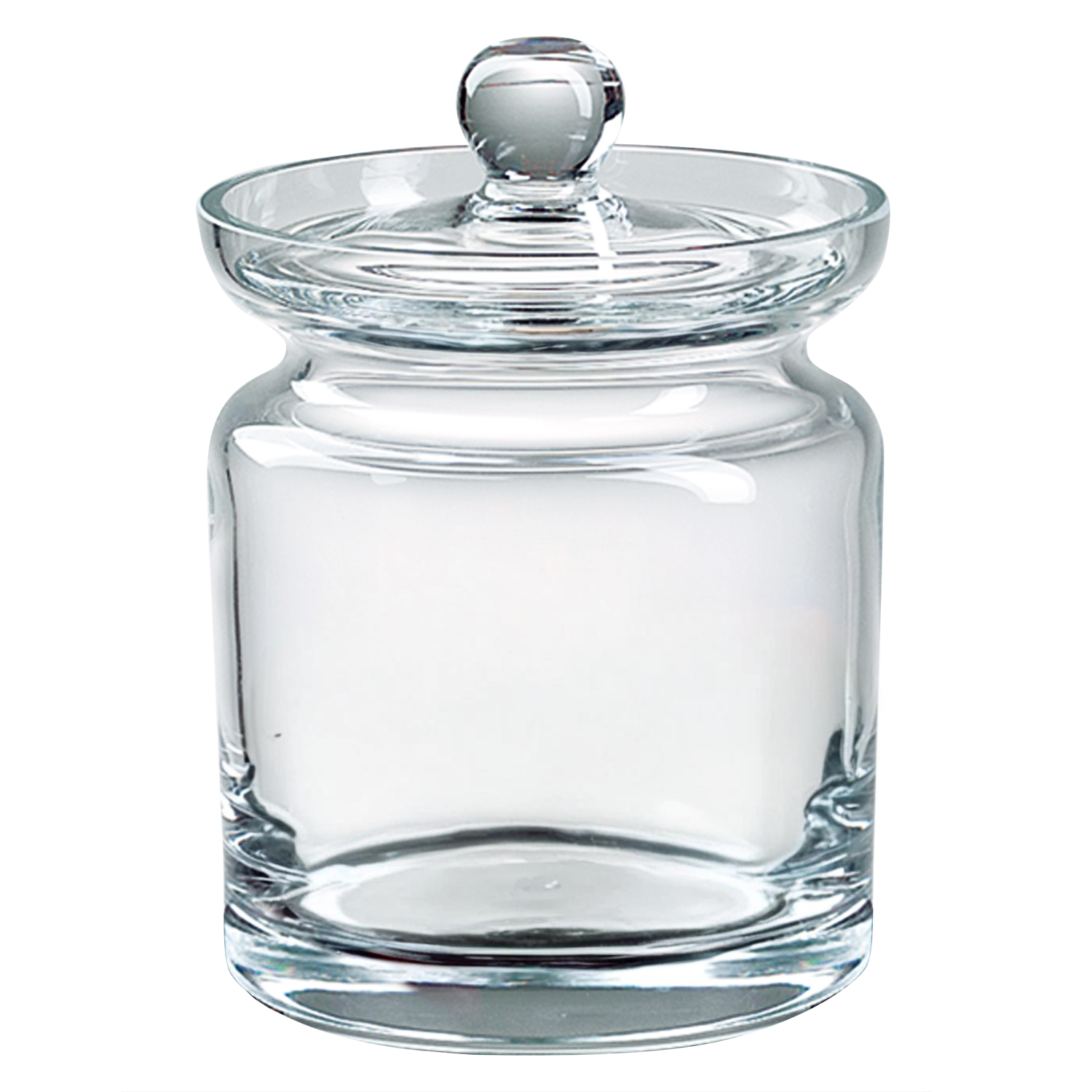 6" Clear Mouth Blown Crystal Biscuit Jar - Image 2