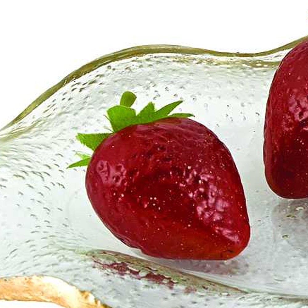 14 Mouth Blown Wavy Edge Gold Leaf Platter - Image 3