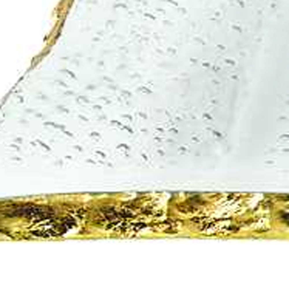 18 Mouth Blown Rectangular Edge Gold Leaf Serving Platter Or Tray - Image 3