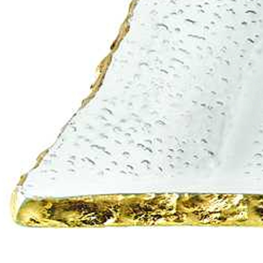 18 Mouth Blown Rectangular Edge Gold Leaf Serving Platter Or Tray - Image 4