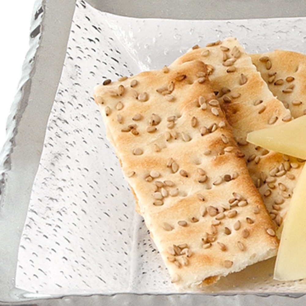 18 Mouth Blown Rectangular Edge Silver Serving Platter Or Tray - Image 6