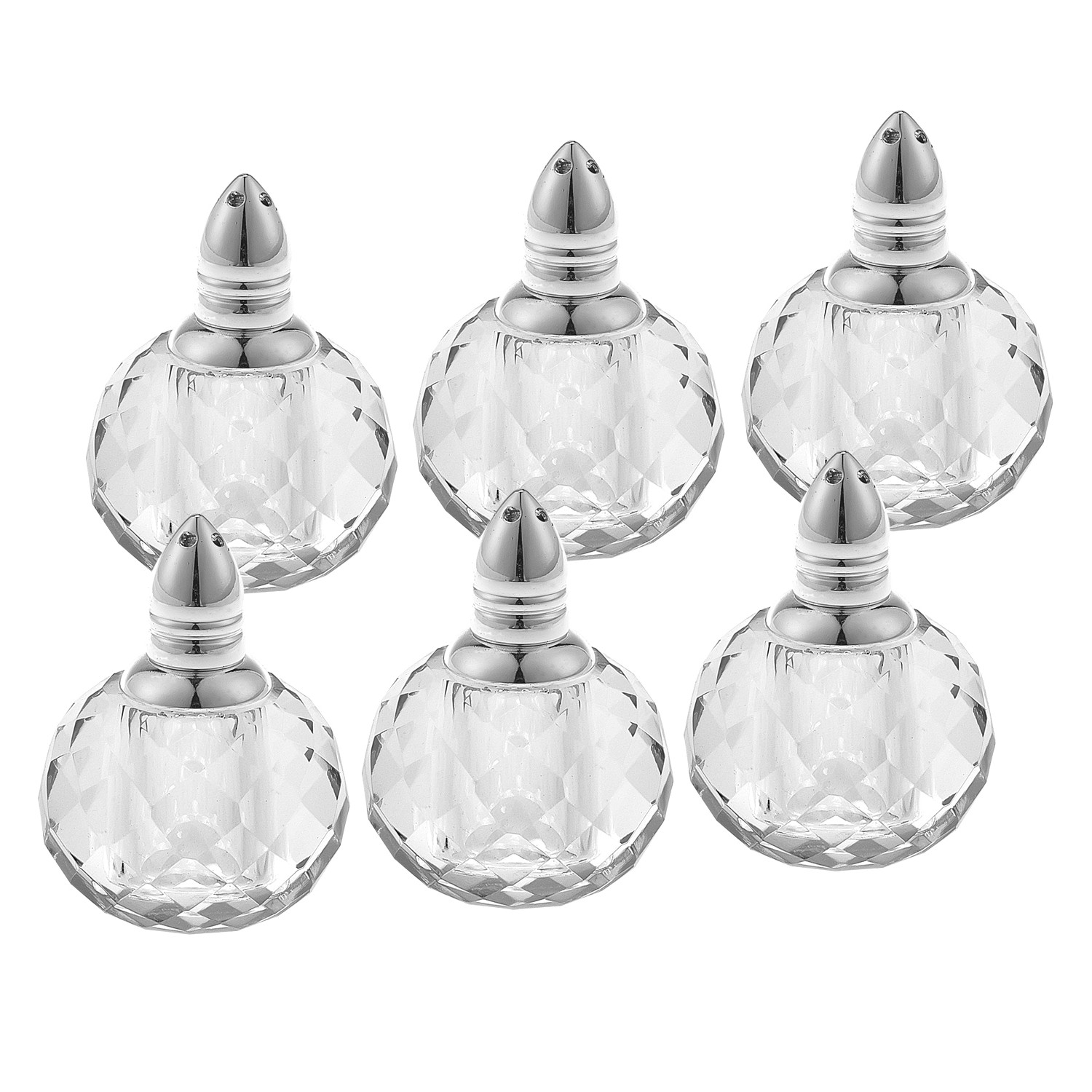 Individual Silver Crystal Zendra Design Salt And Peppers Gift Boxed 6 Pc Set - Image 2