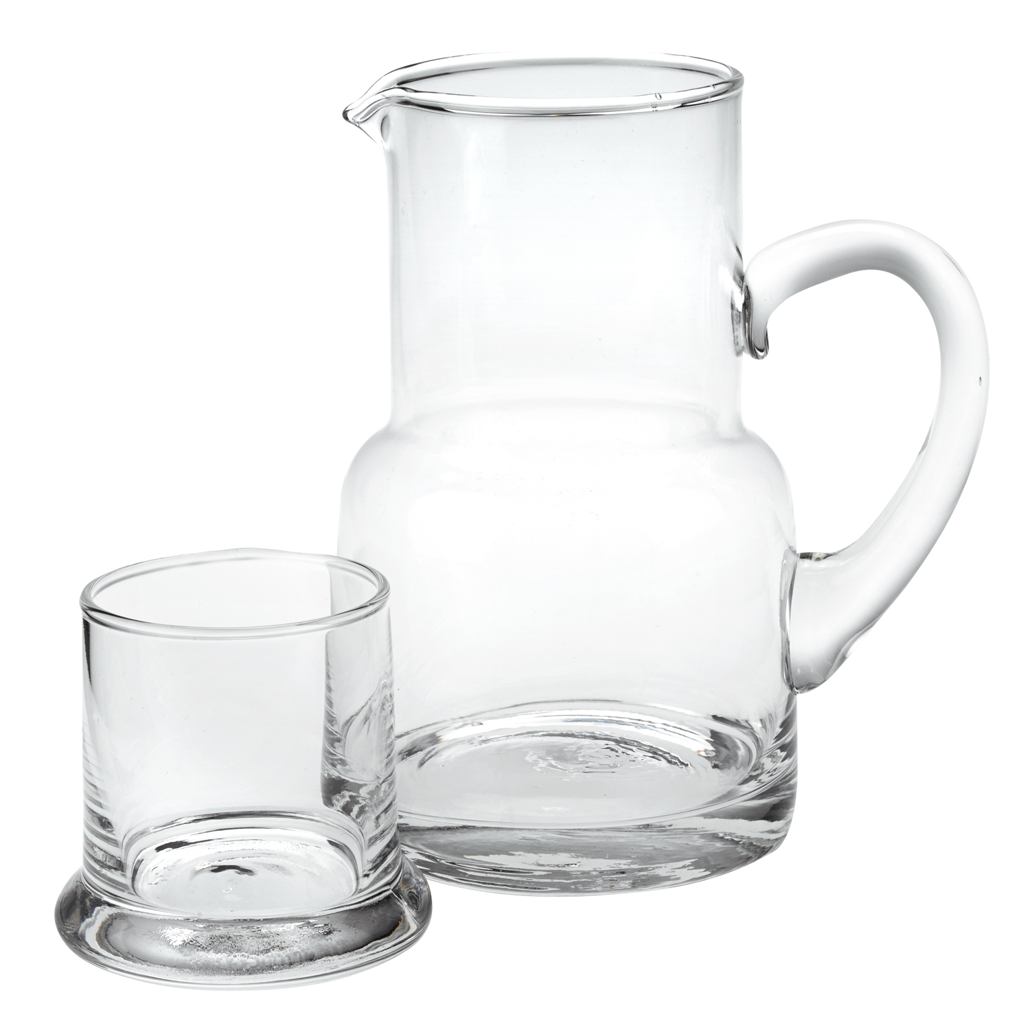 Set of Two Clear Crystal Glass Stemless Carafe And Drinking Glass - Image 2