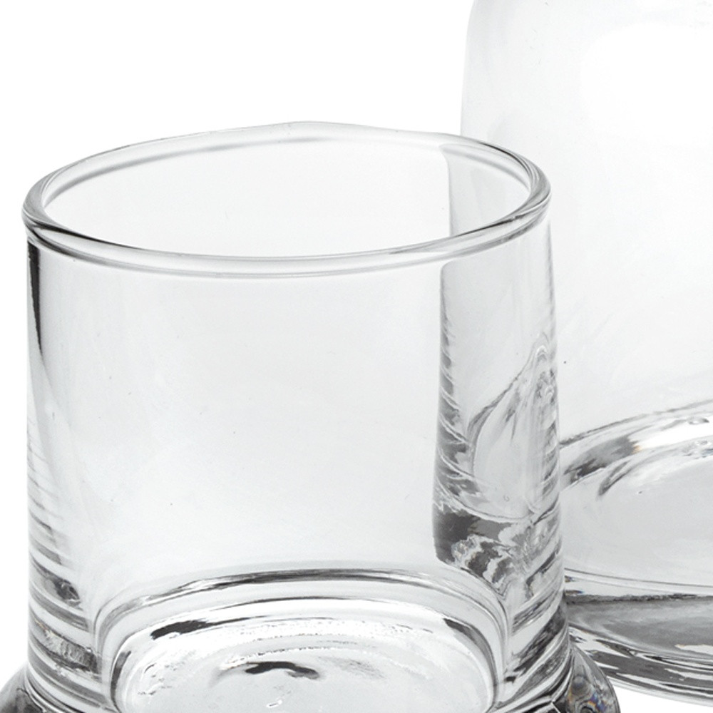 Set of Two Clear Crystal Glass Stemless Carafe And Drinking Glass - Image 3