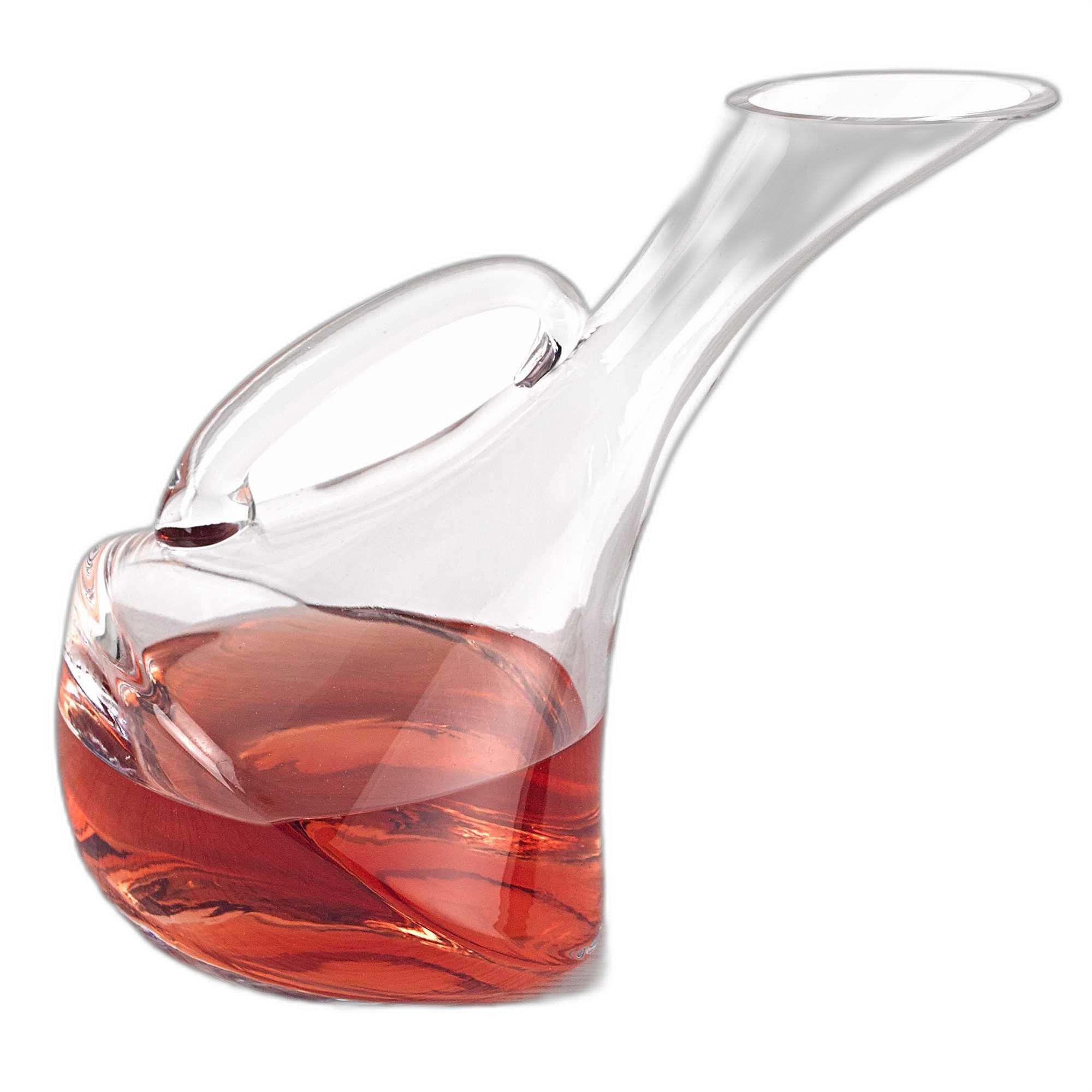 Mouth Blown Glass Wine Carafe 32 Oz - Image 2