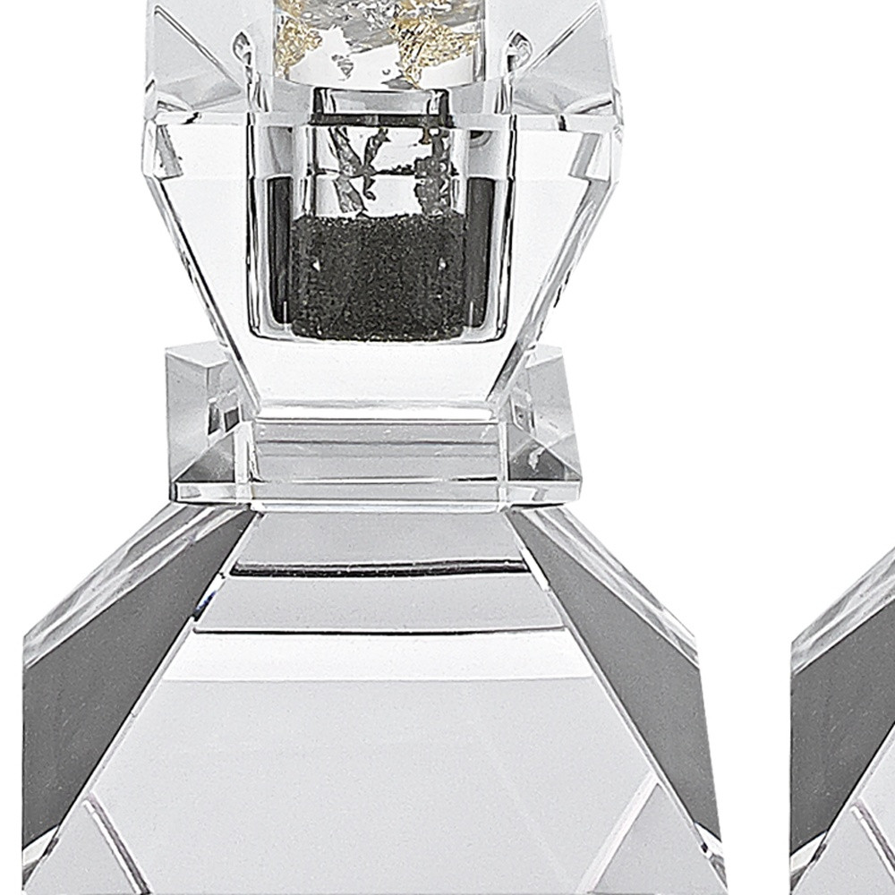 Hand Crafted Crystal Pair Of Handcrafted Candle Holders - Image 4