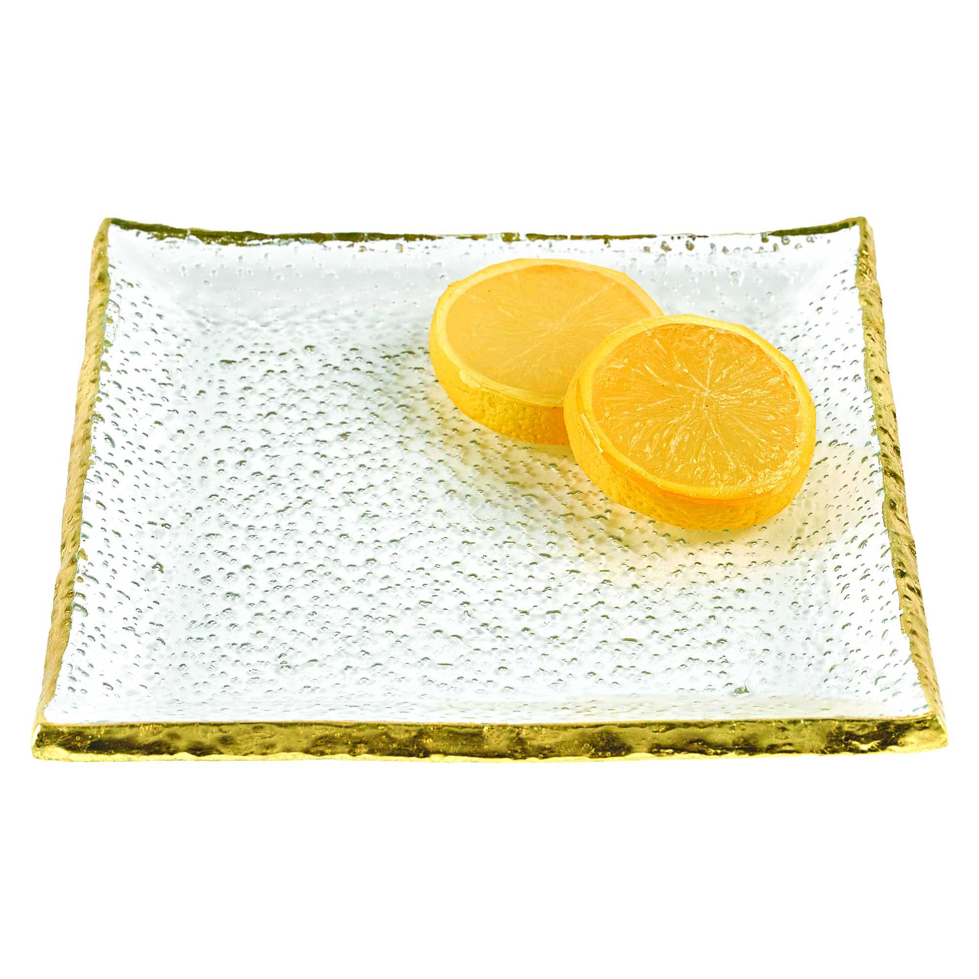 7 Glass Set Of 4 Square Edge Gold Plates - Image 3