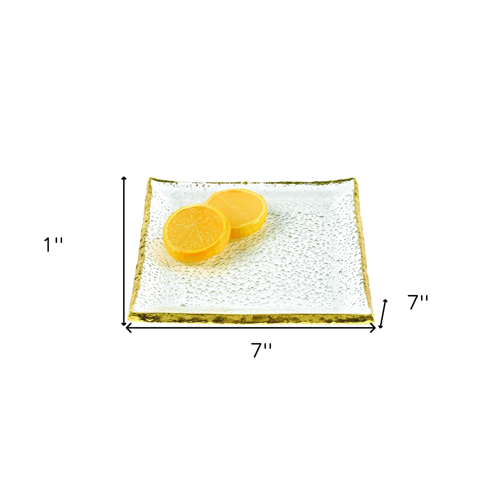7 Glass Set Of 4 Square Edge Gold Plates - Image 9