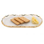 14 Glass Oval Edge Gold Leaf Platter
