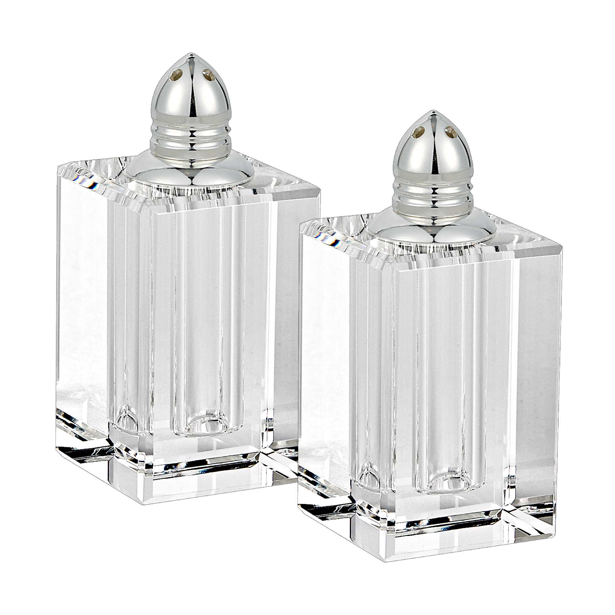 Set of Two Clear And Silver Crystal Pepper Shakers - Image 4