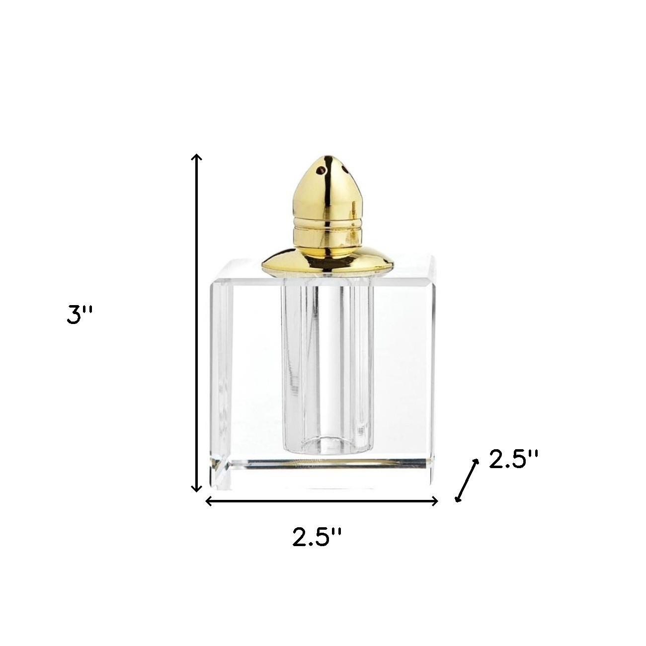 Set of Two Clear And Gold Crystal Pepper Shakers - Image 7