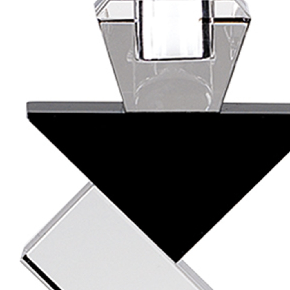 Black Crystal Geometric Tabletop Pillar Candle Holders - Image 4