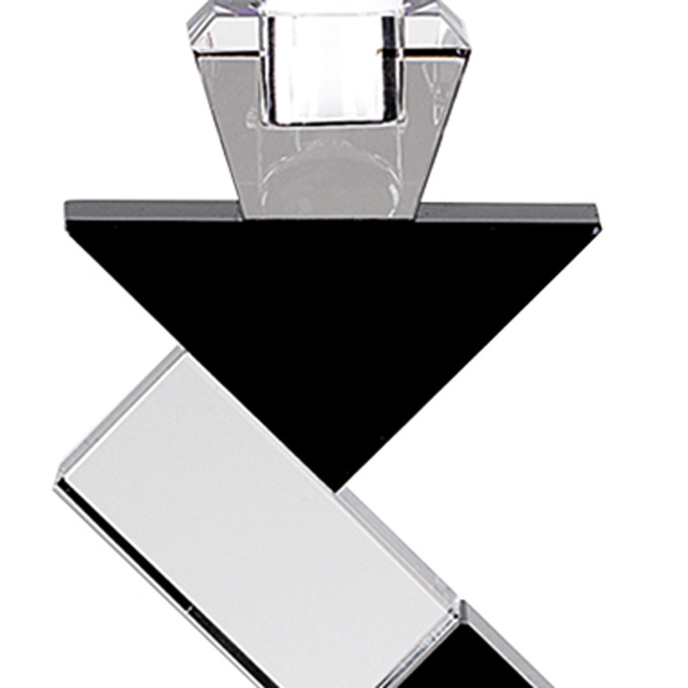 Black Crystal Geometric Tabletop Pillar Candle Holders - Image 5