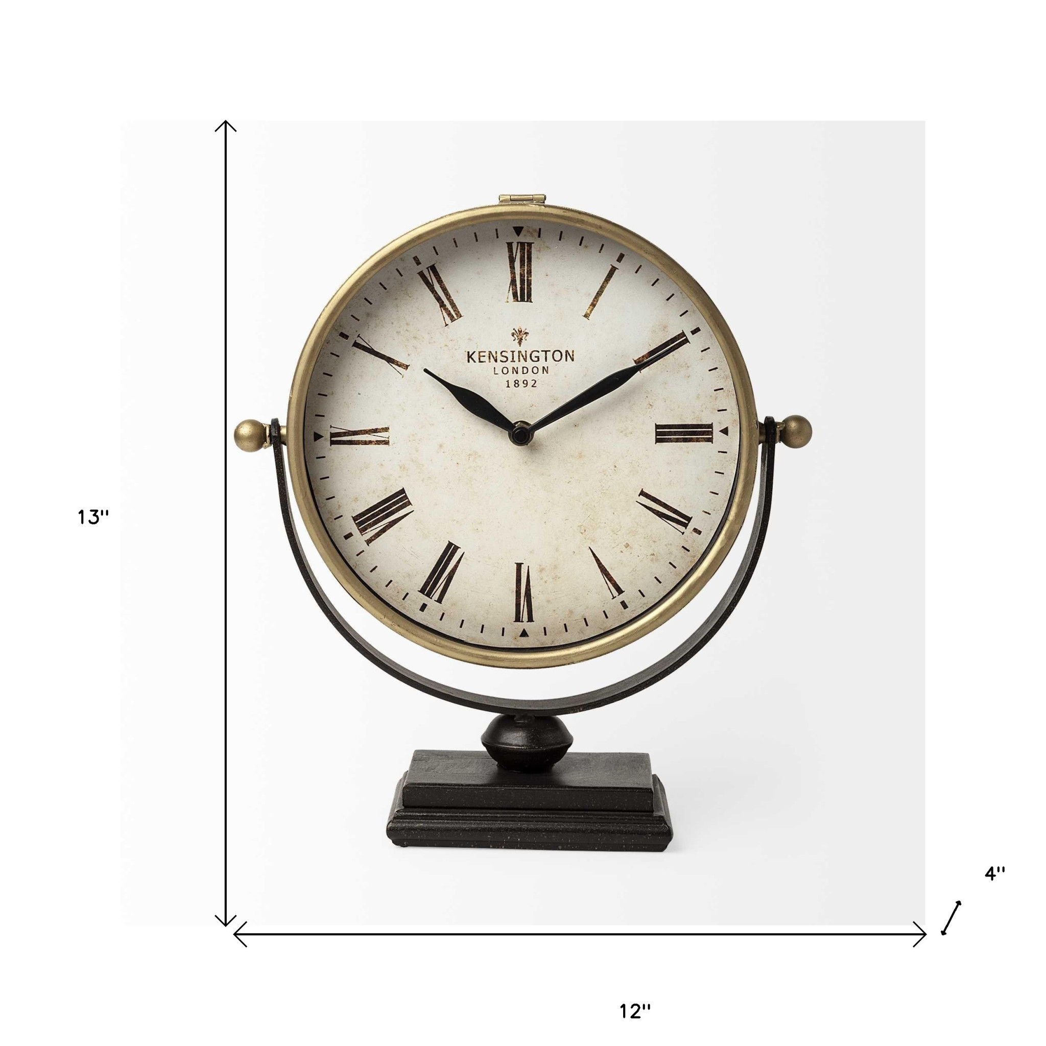 12" Round Gold Metal Wall Clock - Image 5