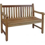 26" Natural Teak Solid Wood Garden Bench