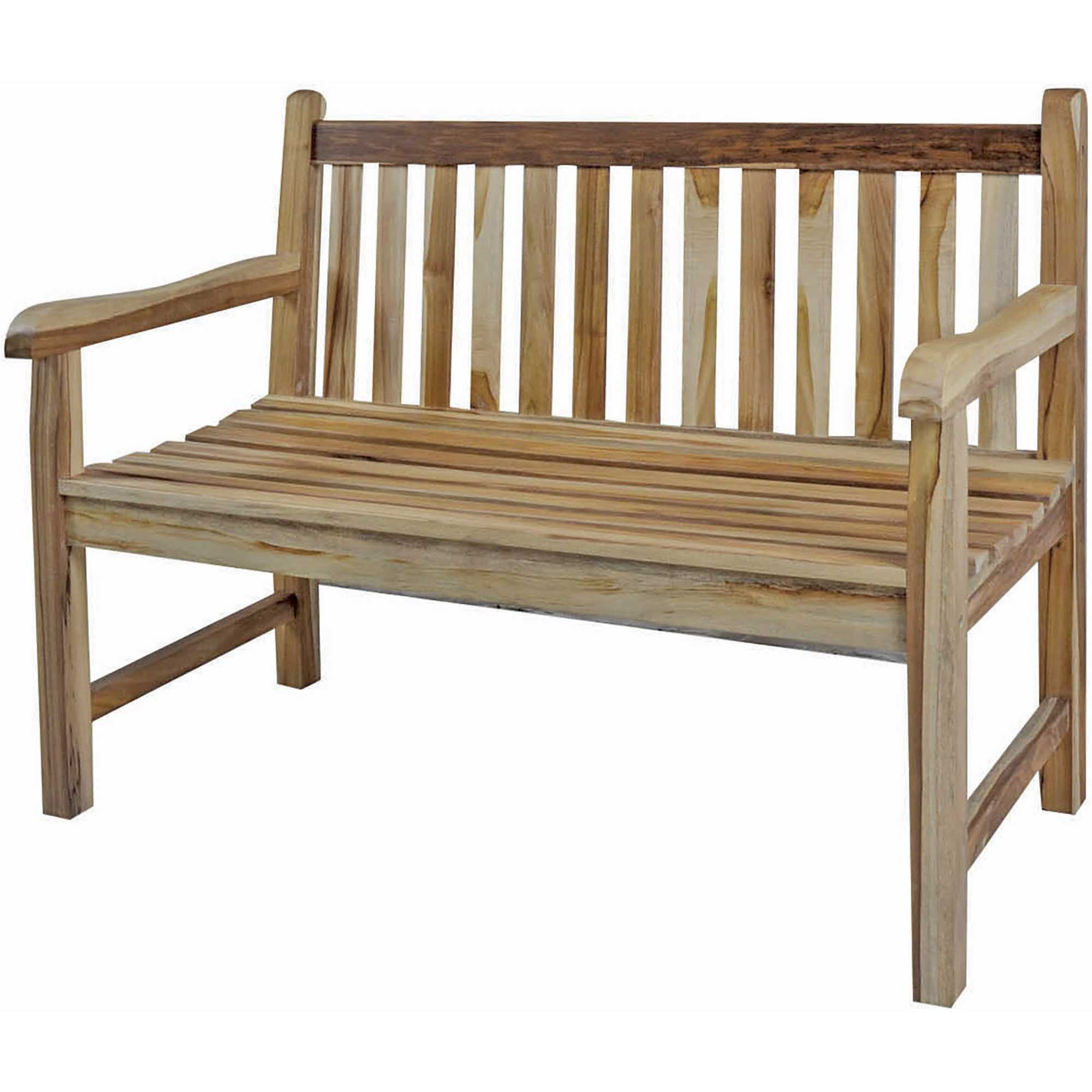 26" Natural Teak Solid Wood Garden Bench - Image 4