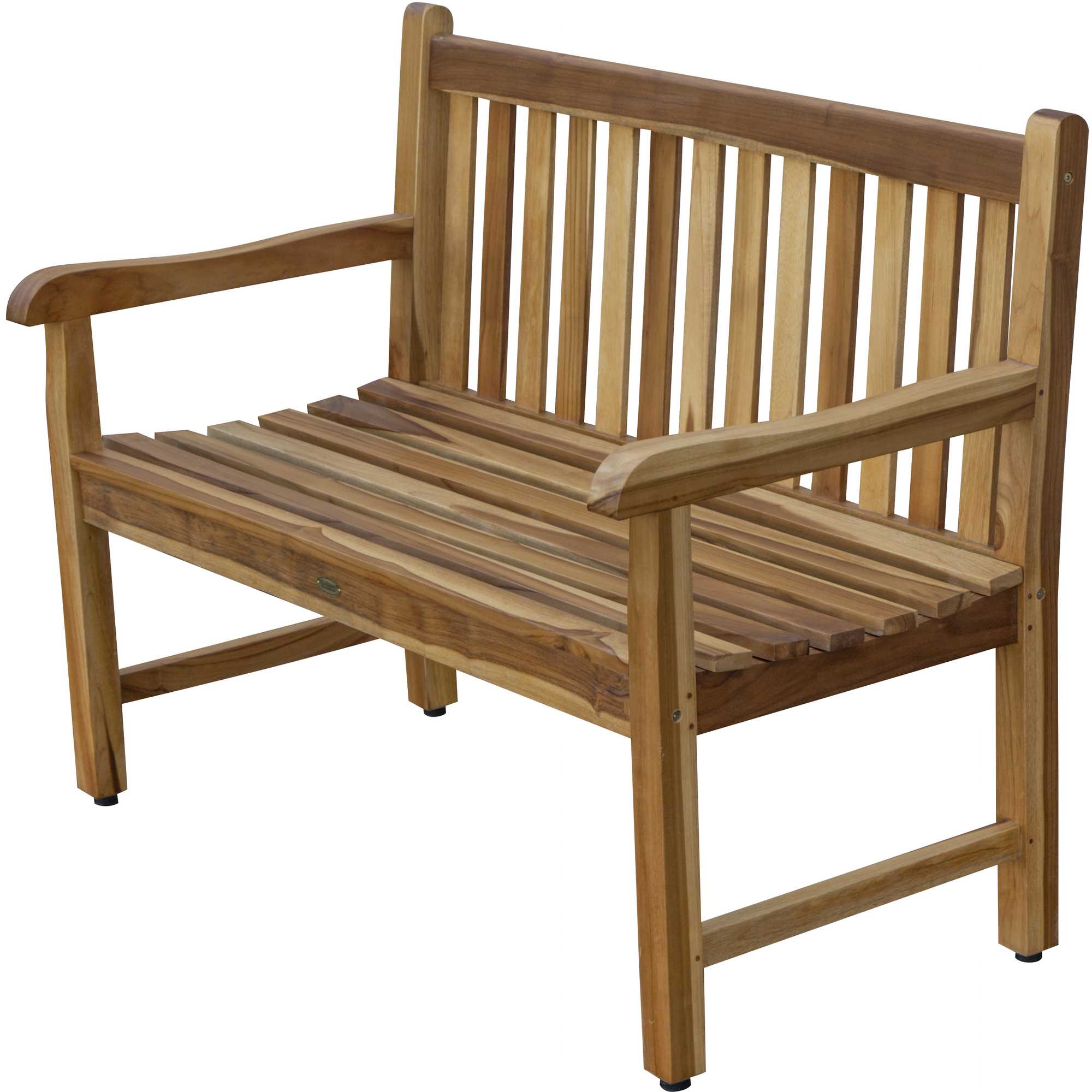 26" Natural Teak Solid Wood Garden Bench - Image 6