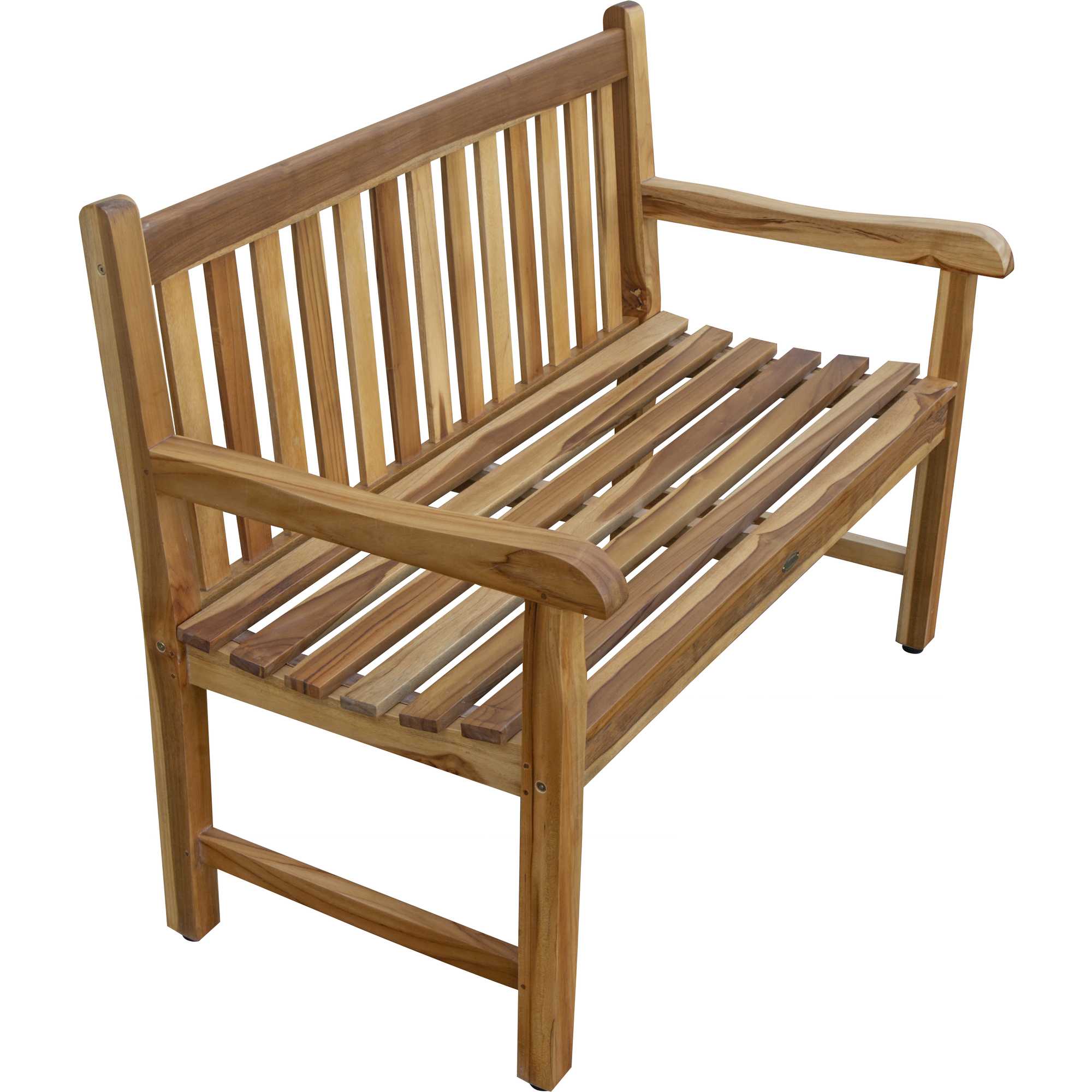 26" Natural Teak Solid Wood Garden Bench - Image 7