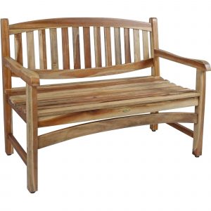26" Natural Teak Solid Wood Garden Bench