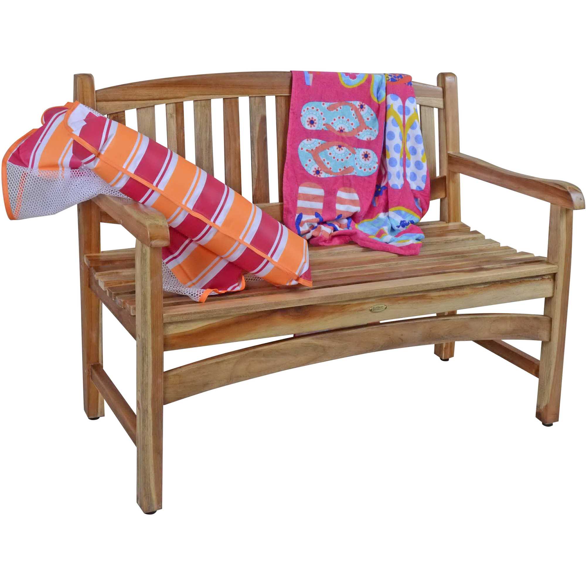 26" Natural Teak Solid Wood Garden Bench - Image 3