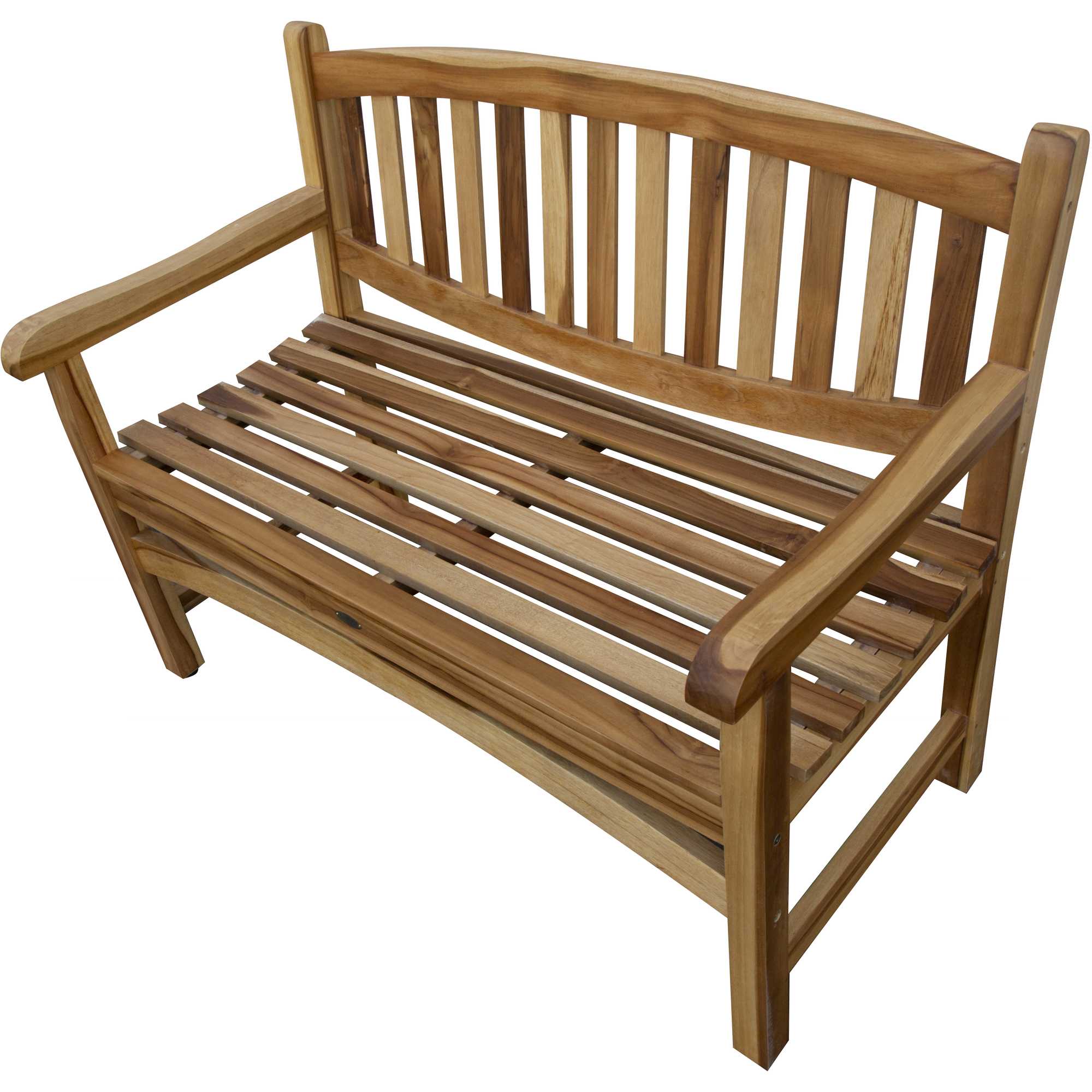 26" Natural Teak Solid Wood Garden Bench - Image 4