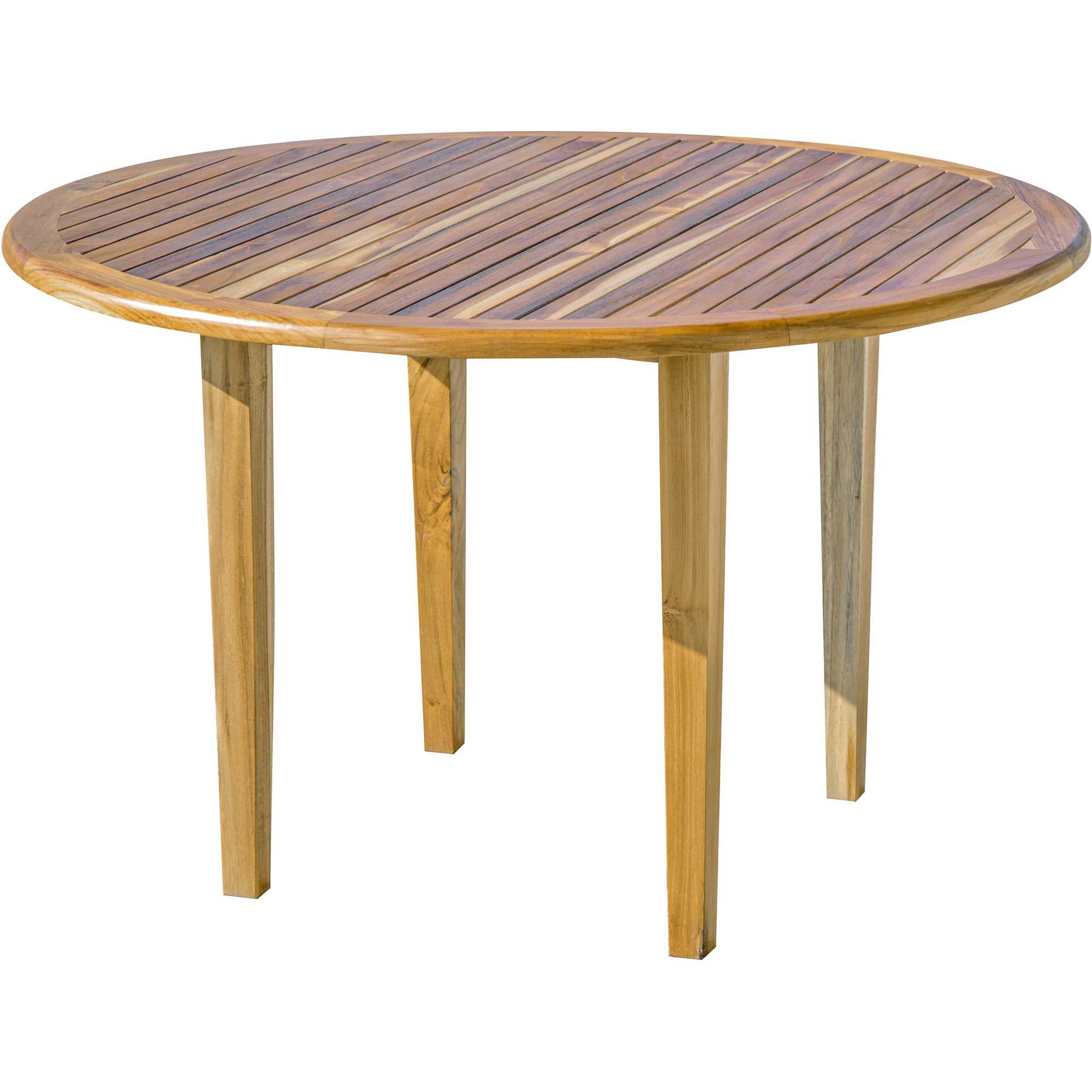 48" Natural Rounded Solid Wood Outdoor Dining Table - Image 2