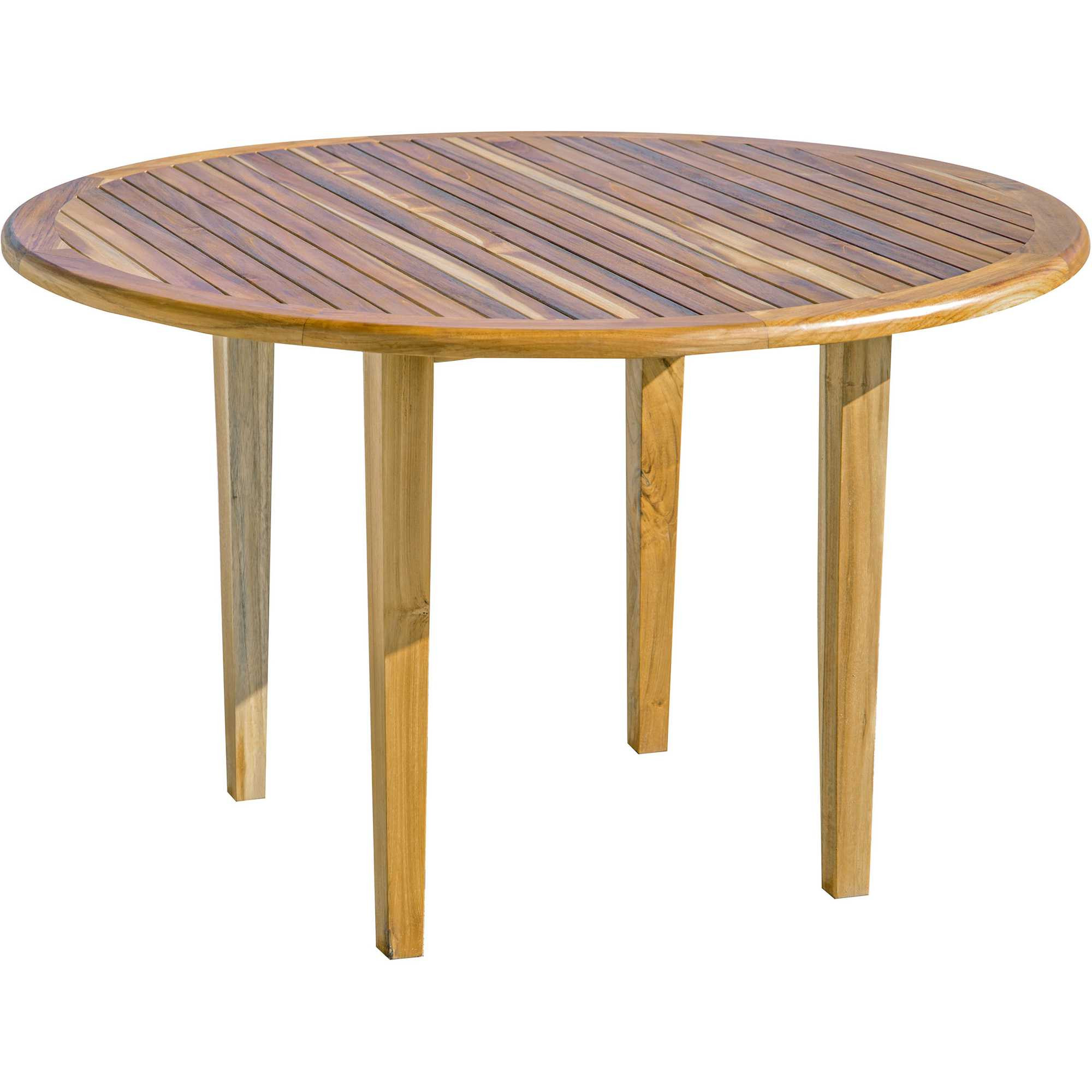 48" Natural Rounded Solid Wood Outdoor Dining Table - Image 7
