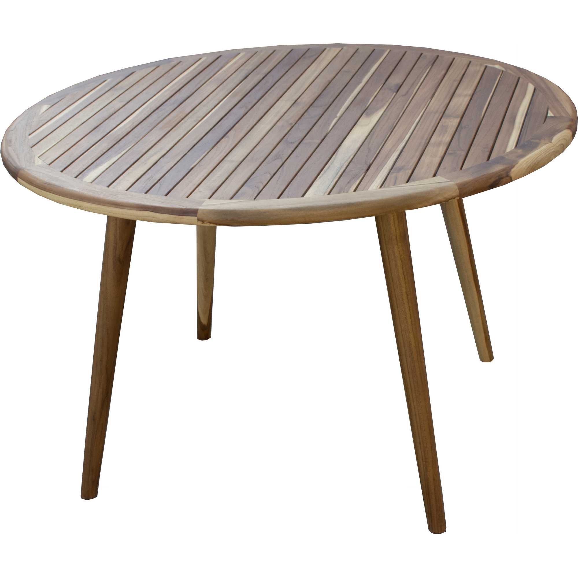 36" Natural Rounded Solid Wood Outdoor Dining Table - Image 2