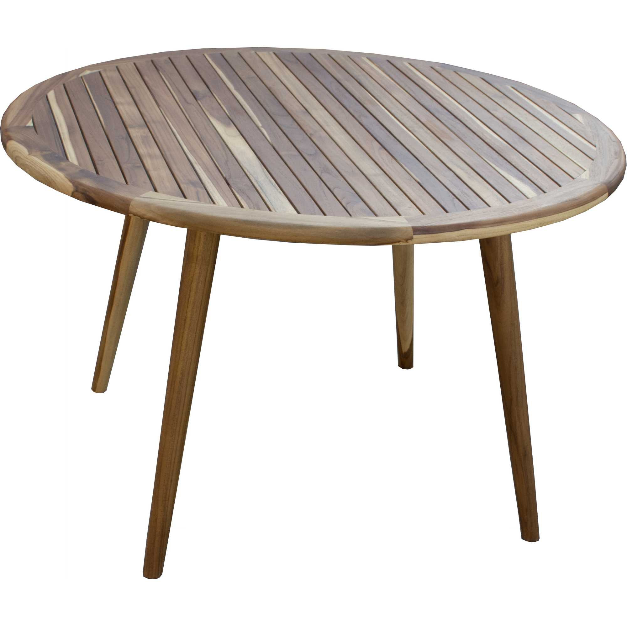 36" Natural Rounded Solid Wood Outdoor Dining Table - Image 3