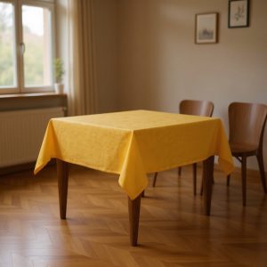 55" X 55" Yellow Polyester Square Tablecloth